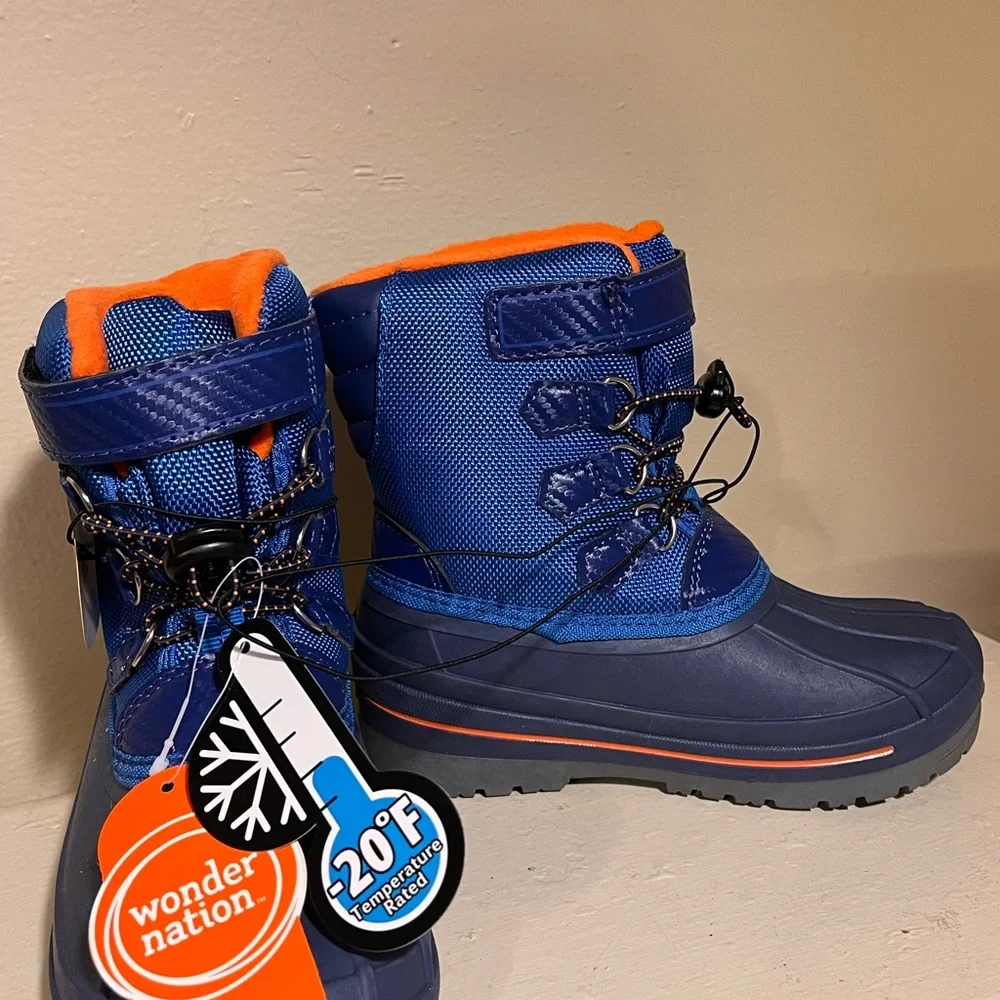 Wonder Nation Kids' Blue and Orange Snow Boots